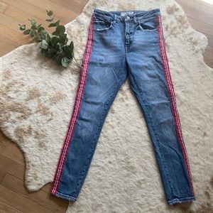 ZARA Side Stripe High Rise Jeans | Z1975 Denim